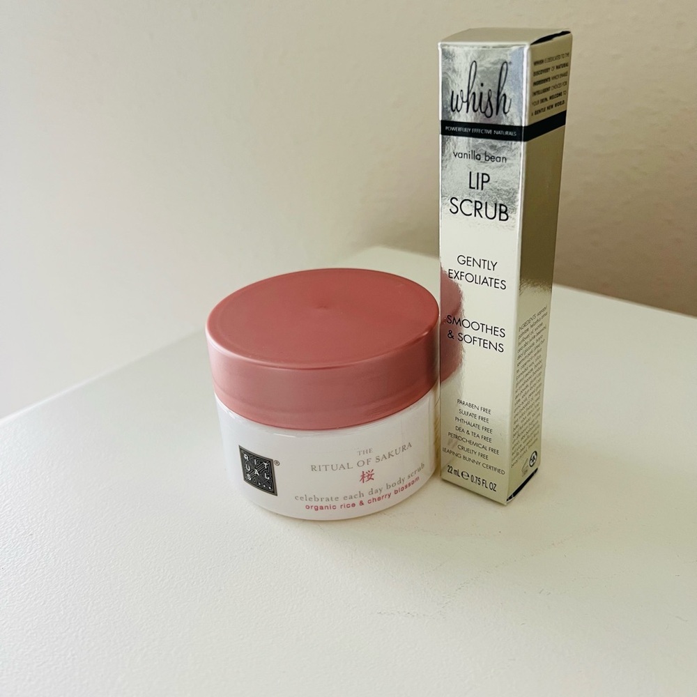 Rituals The Ritual Of Sakura Sugar & Cherry Blossom Body Scrub |Whish Lip Scrub.